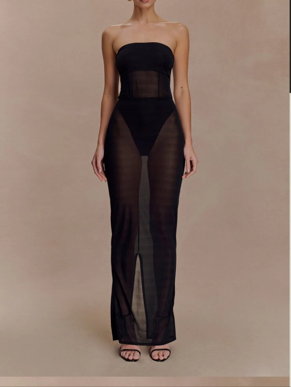 Black Sheer Maxi Skirt